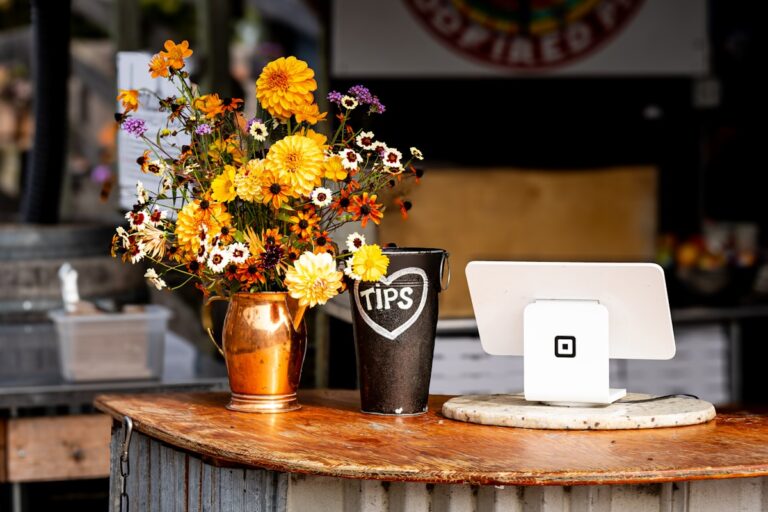 Restaurant POS terminal at counter