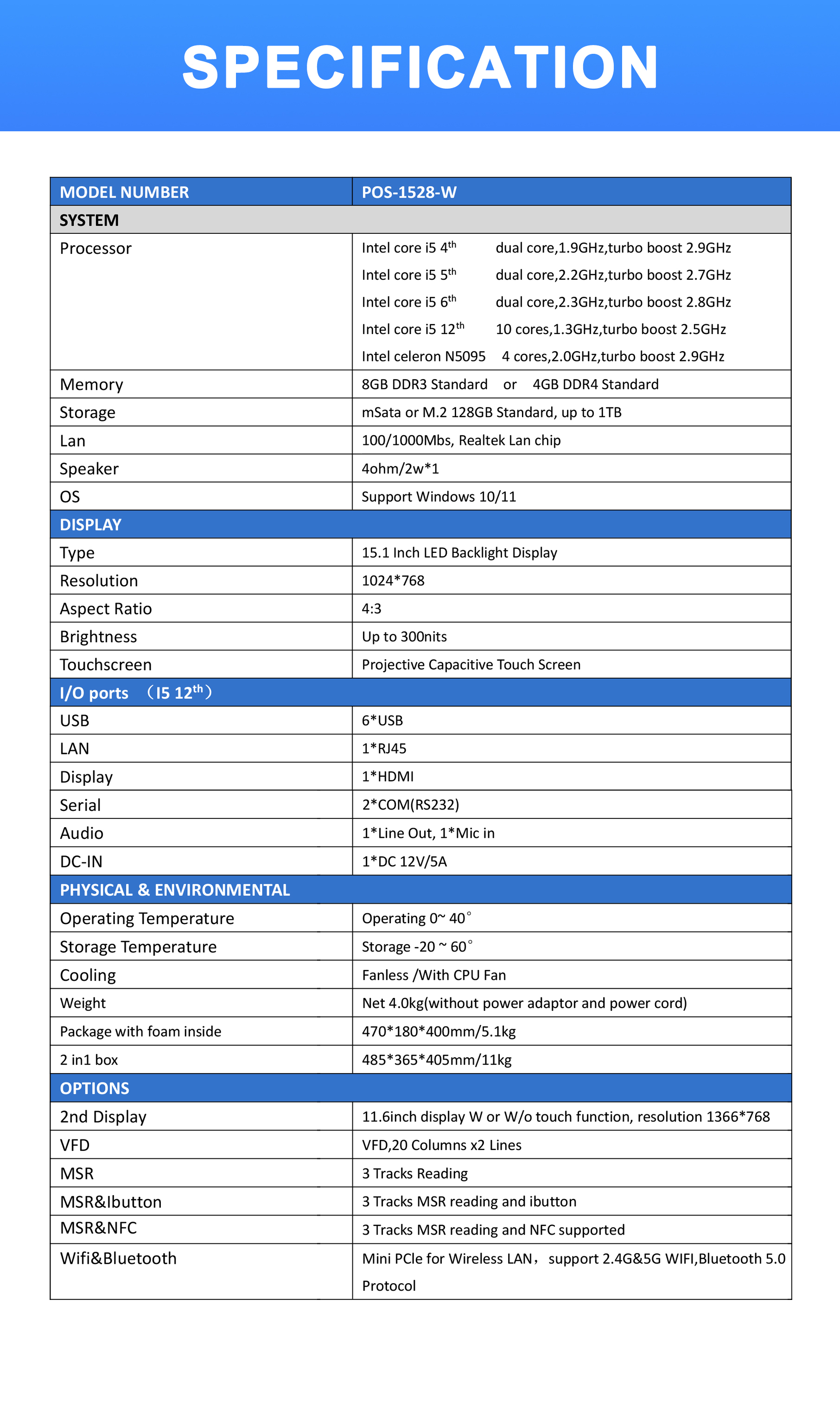 OCOM POS-1528 product detail page section 14
